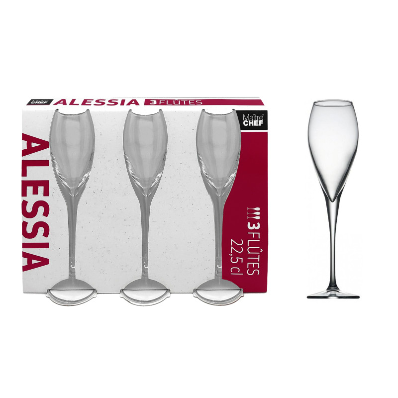 Lot de 3 flutes Alessia 22.5cl