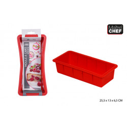 MOULE CAKE SILICONE 25CM ROUGE
