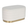 Banquette coffre Orlane bouclette blanc 80x40x40cm
