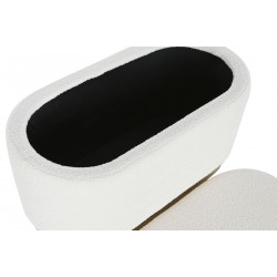 Banquette coffre Orlane bouclette blanc 80x40x40cm