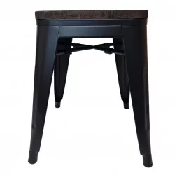 Tabouret métal noir mate H46cm