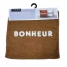 Square cushion cover "Happiness" brown terry 40x40cm