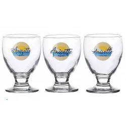 SET VERRE À PASTIS DÉCORÉ X3