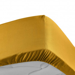 DRAP HOUSSE PERCALINE CURRY 160x200CM