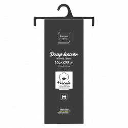 Drap housse Percaline blanc 160x200cm