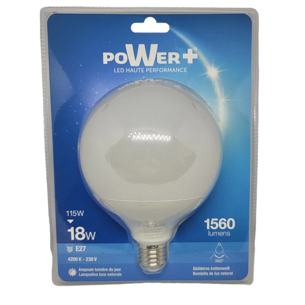 Globe E27 18W:115W CC lumière du jour