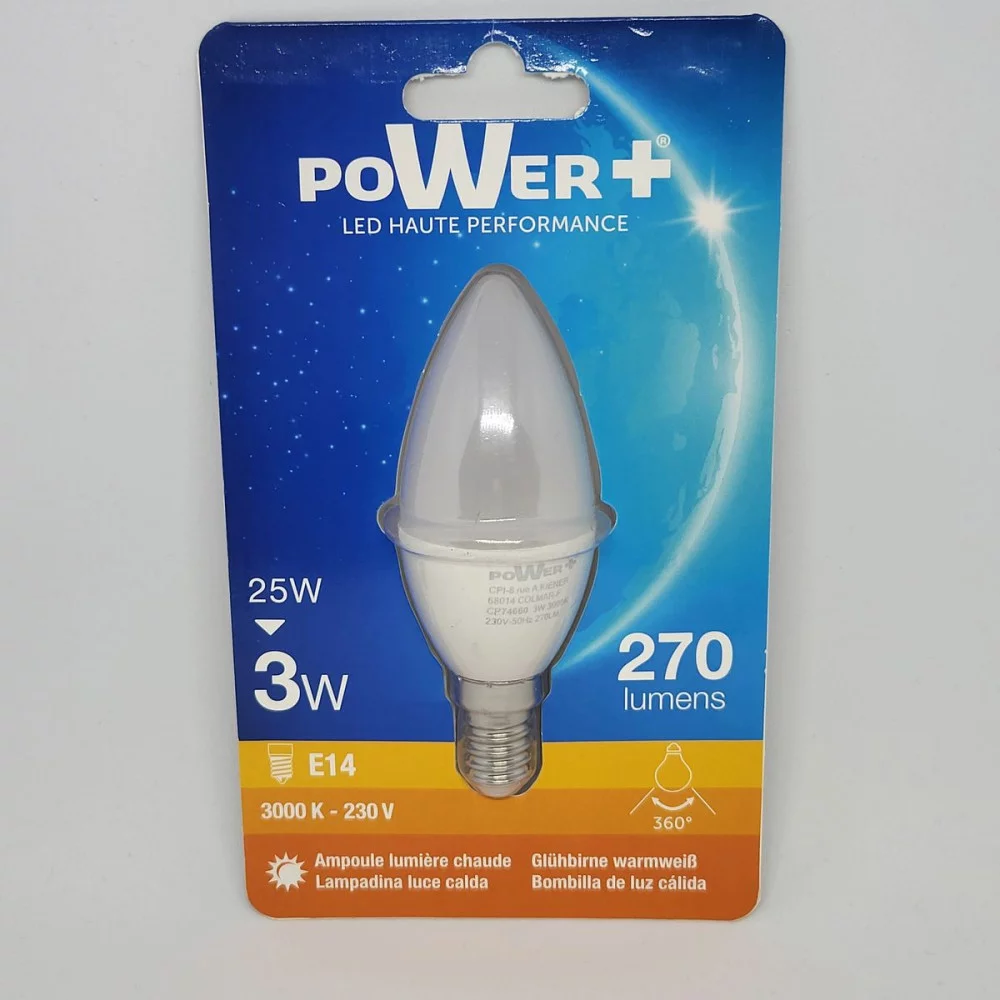 Lampadina a LED a candela E14 3W:25W a luce calda