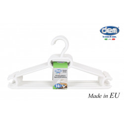 SET 14 CINTRES PLAST 37X18.5CM BLANC