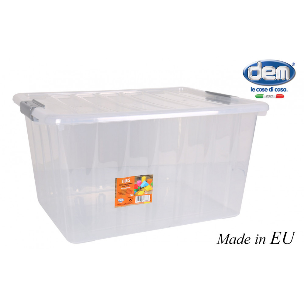 BOX 50L "THAIS" TRANSPARENT A/COUVERCLE BOX 50L "THAIS" TRANSPARENT A/COUVERCLE