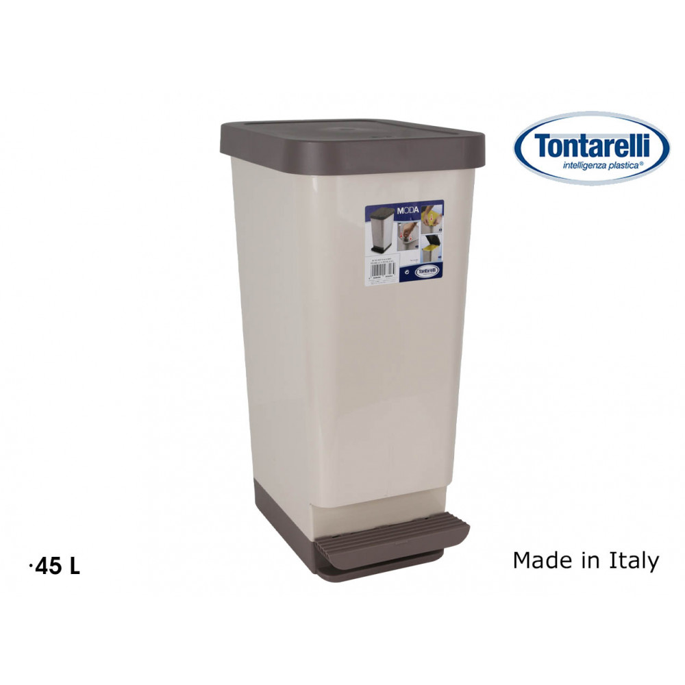 POUBELLE A PEDALE 45L BEIGE PLASTIQUE POUBELLE A PEDALE 45L BEIGE PLASTIQUE