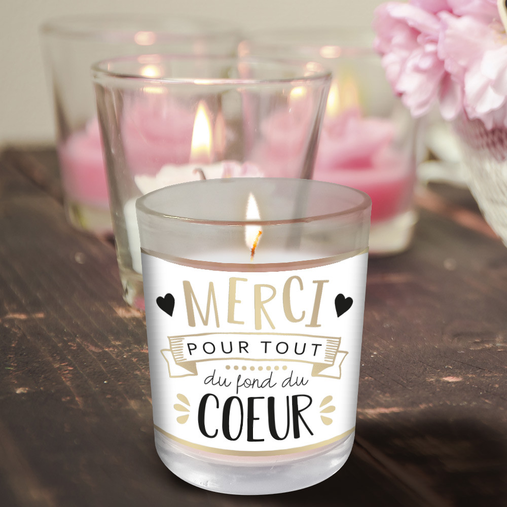 BOUGIE VERRE MERCI POUR TOUT"