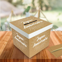 Urne Party Kraft 20x20x20cm en carton