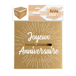 Urne Party Kraft 20x20x20cm en carton