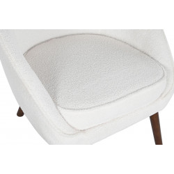 FAUTEUIL "WOOLY" bouclettes blancs 76X69