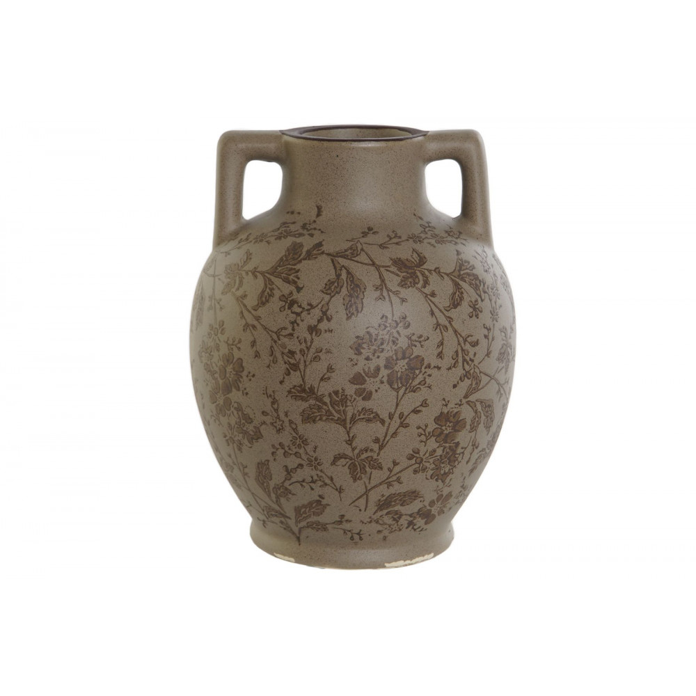 VASE "FEUILLES BRUN" 17X17X22 en GRÈS M VASE "FEUILLES BRUN" 17X17X22 en GRÈS M
