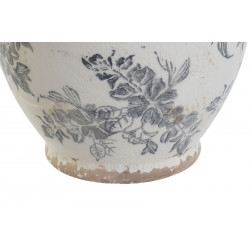 VASE "FEUILLES GRIS ROMANTIQUE" 17X17X2