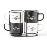 SUPPORT ET MUG X4 "COFFEE" 9X7,5X9 380M