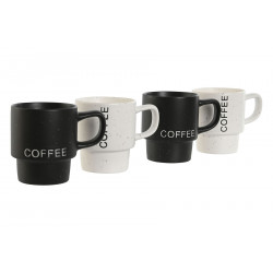 SUPPORT ET TASSE x4 "COFFEE" 6,6X8X7,8