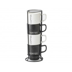 SUPPORT ET TASSE x4 "COFFEE" 6,6X8X7,8