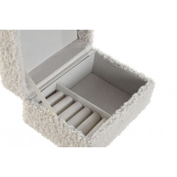 BOÎTE à BIJOUX "WOOLY" Bouclettes BLANC