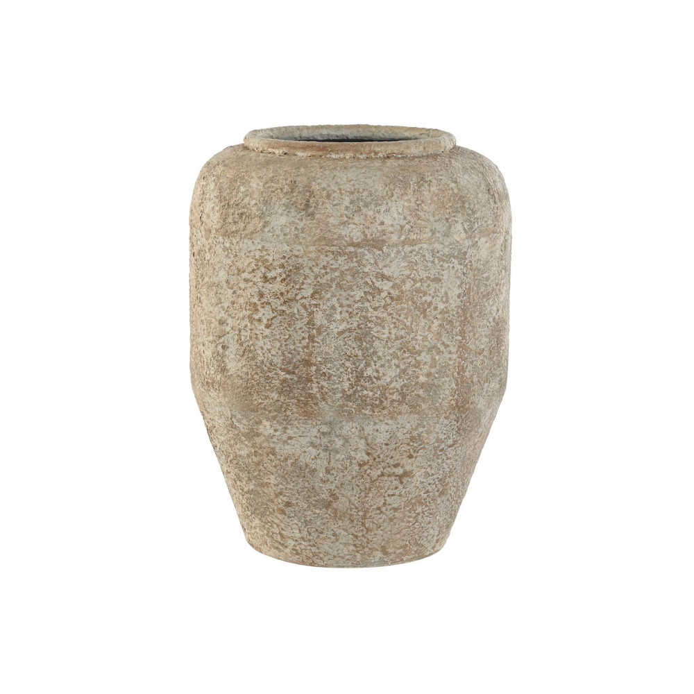 VASE "ANTIQUE" 23,5X23,5X30 VIEILLI BLAN