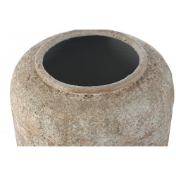Vase "Antique" vieilli blanc en métal D23.5x30cm
