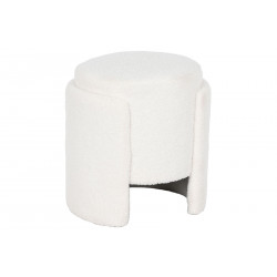 POUF "WOOLY" ROND REPOSE-PIEDS bouclette