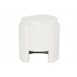 POUF "WOOLY" ROND REPOSE-PIEDS bouclette