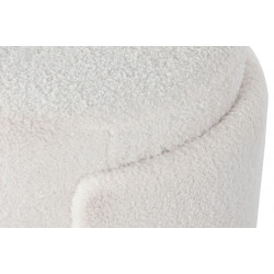 POUF "WOOLY" ROND REPOSE-PIEDS bouclette