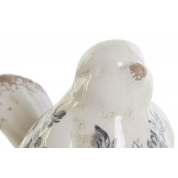 OISEAU "FEUILLES GRIS ROMANTIQUE" 19X11X