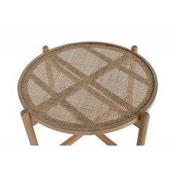 PETITE TABLE ROTIN 66X66X45 DESSUS CANNA