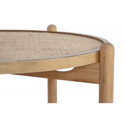 PETITE TABLE ROTIN 66X66X45 DESSUS CANNA