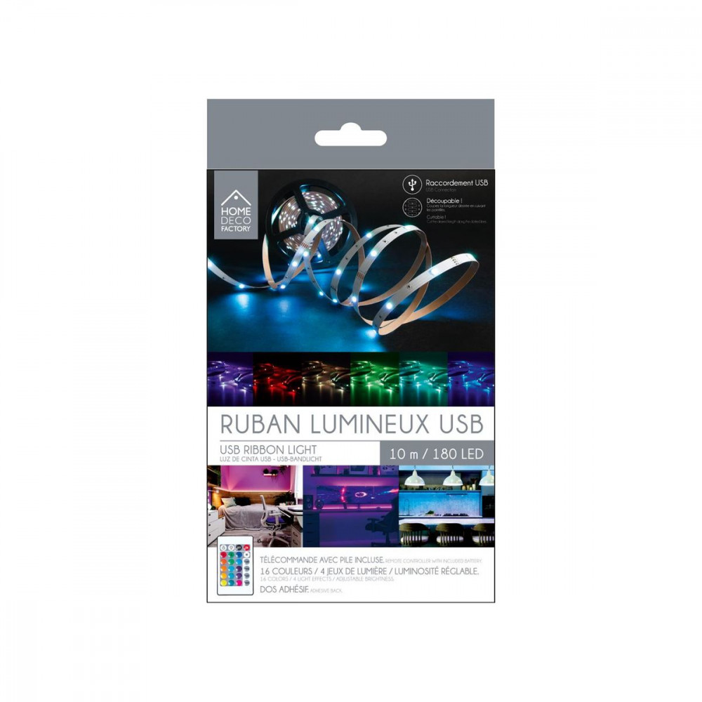 RUBAN RGB 18 LED 10M TELECOMMANDE