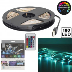 RUBAN RGB 18 LED 10M TELECOMMANDE