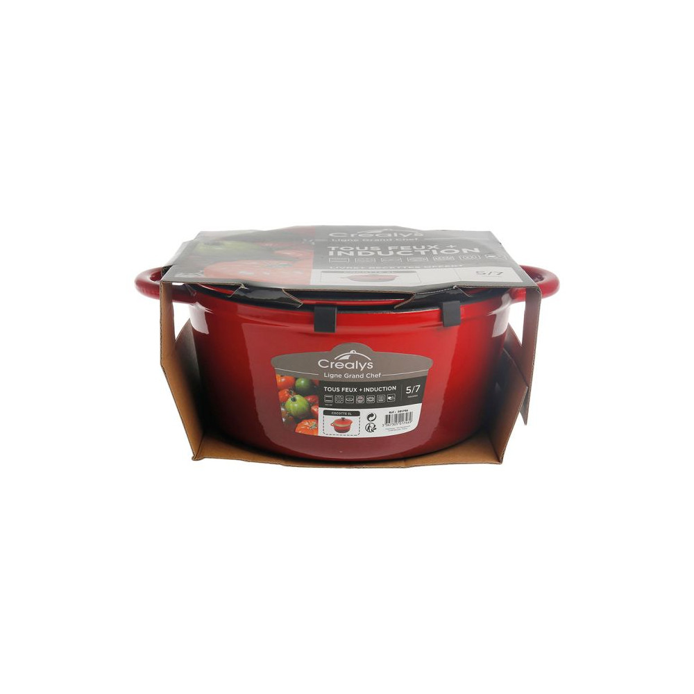 COCOTTE FONTE RONDE 5L ROUGE INTERIEUR B