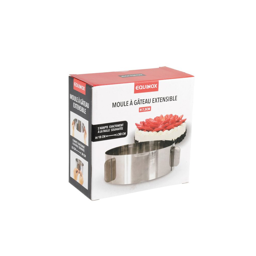 Moule à Gâteau Rond Extensible Réglable 16-30cm - Cercle Patisserie 8cm Haut