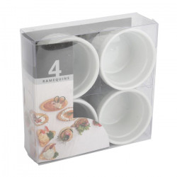 Mini ramequins en porcelaine lot de 4 D6.5cm