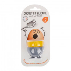 COQUETIER X2 SILICONE PIEDS VENTOUSES