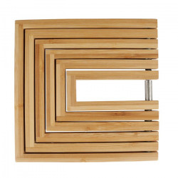 DESSOUS PLAT BAMBOU INOX CARRÉ 19X19CM