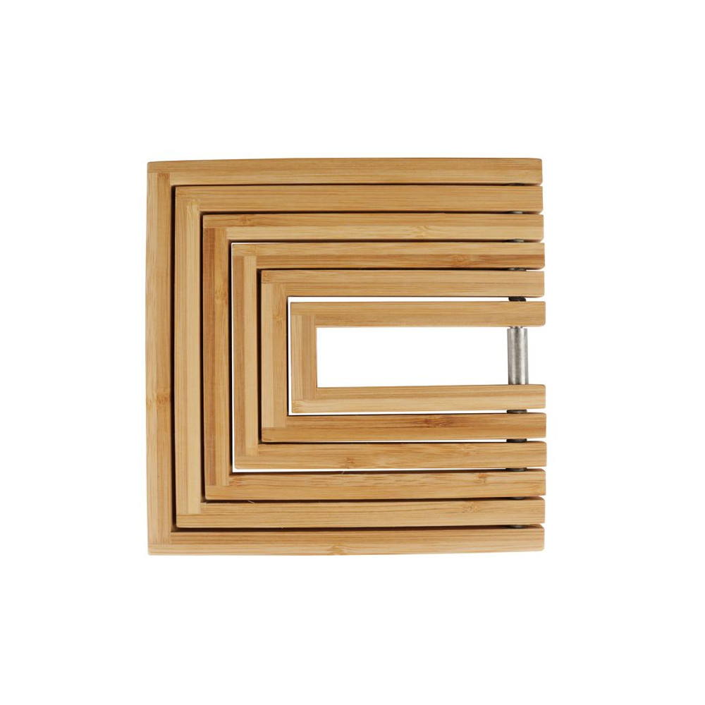 DESSOUS PLAT BAMBOU INOX CARRÉ 19X19CM