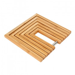 Dessous de plat pliable bambou inox carré 19x19cm