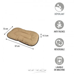 COUSSIN TAUPE GRIS REVERSIBLE 117X72CM F