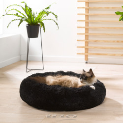 COUSSIN FLUFFY ANTHRACITE ROND APAISANT