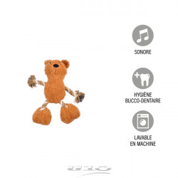 JOUET PELUCHE OURS POLYESTER + CORDE SO