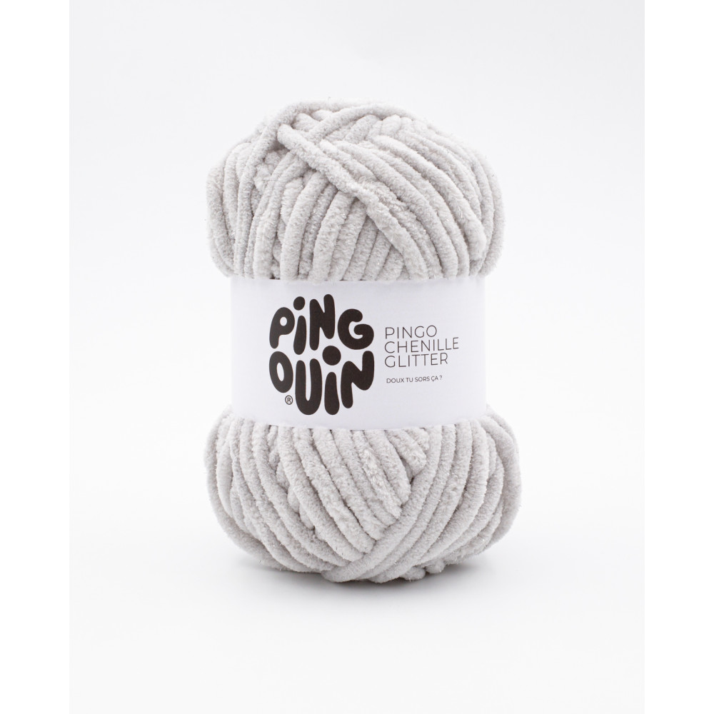 PINGO CHENILLE GLITTER GRIS PERLE