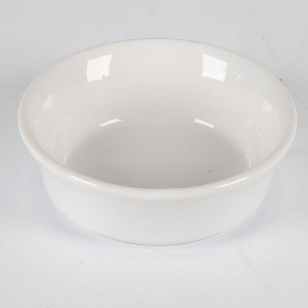 PLAT CREME BRULEE D12cm BLANC EN GRES