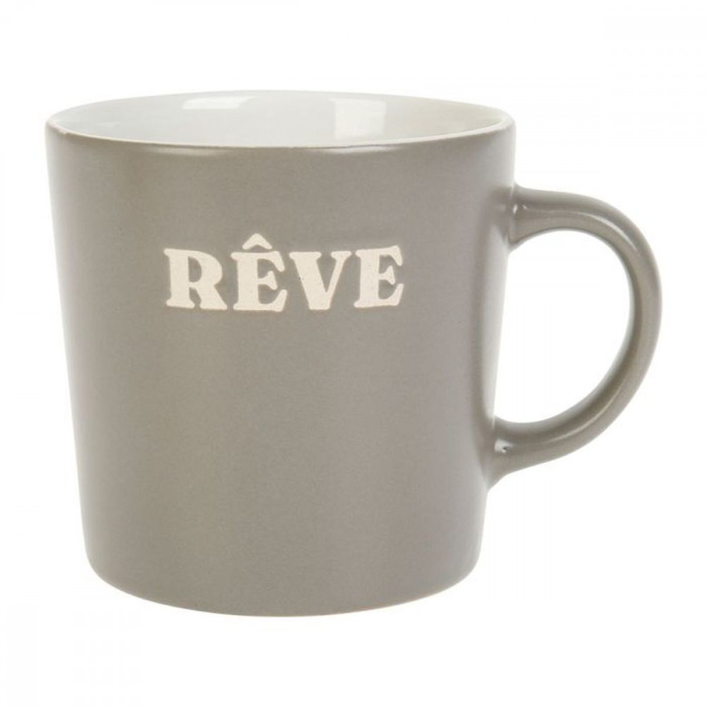 MUG GRÈS 30CL GRIS "RÊVE"