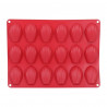 Moule 18 madeleines en silicone rouge