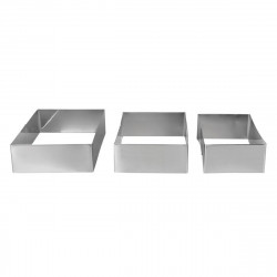 MOULE GATEAU X3 INOX CARR H5cm