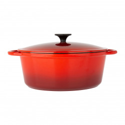 COCOTTE FONTE OVALE 4L ROUGE INT BLC
